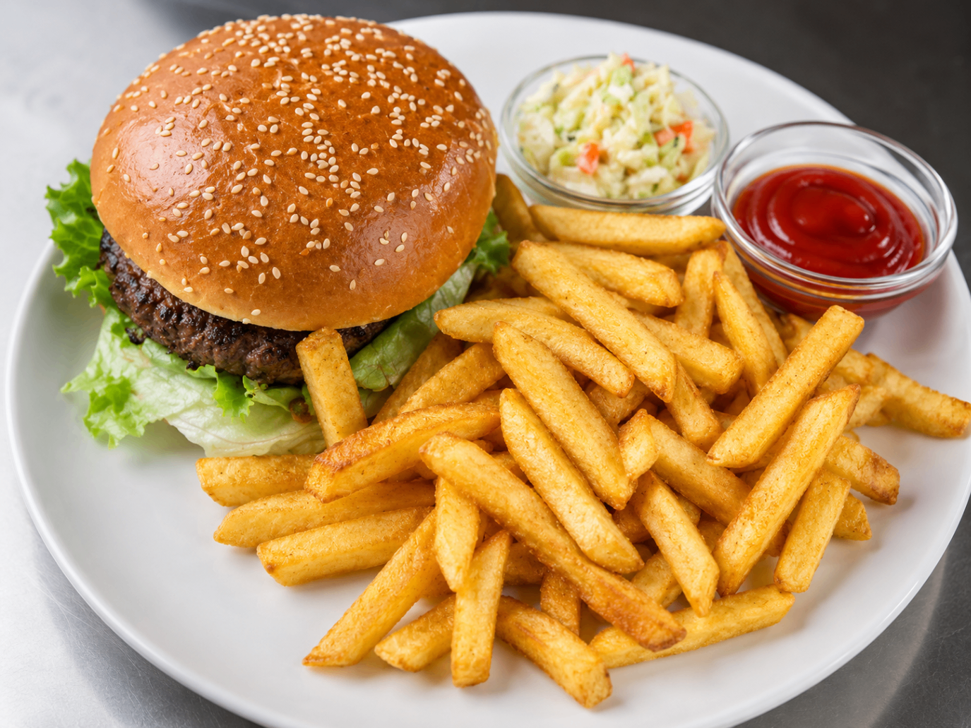 Caribbean burger with fresh toppings