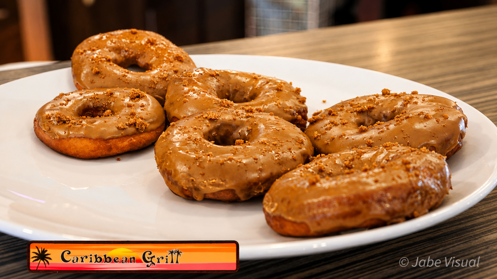 Homemade donuts with Biscoff glaze